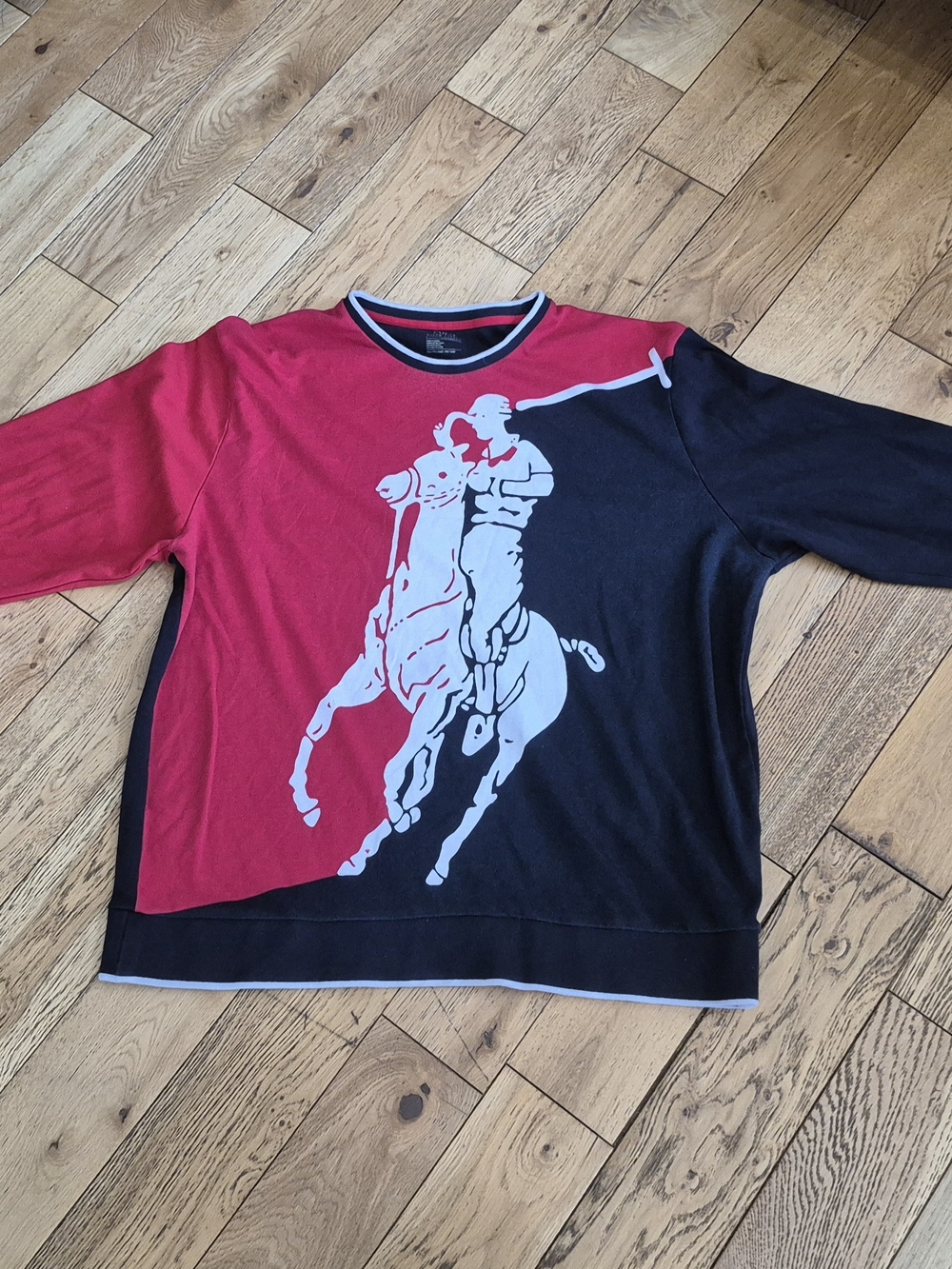 Polo by Ralph Lauren Red and Black Big Pony Crew Sweater